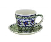Cup + saucer - Polish pottery