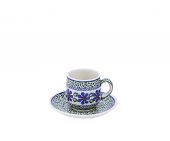 Small cup + saucer - Polish pottery