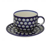 Jumbo cup + saucer - Polish pottery