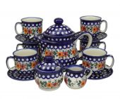 Coffee tea set - Polish pottery