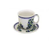 Cup + saucer - Polish pottery