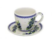 Cup + saucer - Polish pottery