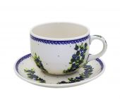Jumbo cup + saucer - Polish pottery