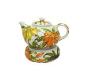 Teapot with heater - Polish pottery