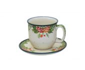 Cup + saucer - Polish pottery