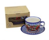 Cup + saucer in a cardx - Polish pottery
