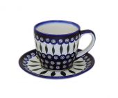 Cup + saucer - Polish pottery